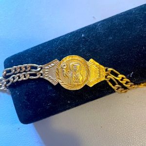 Saint Barbara 14k gold vintage bracelet